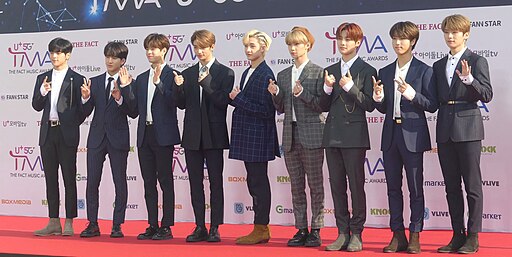 Stray Kids posing at The Fact Music Awards 2019