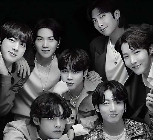 BTS posing in promotional shoot for Samsung Galaxy