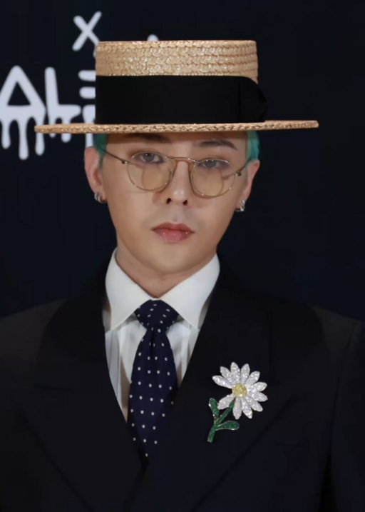 G-Dragon posing during a public appearance in February 2025