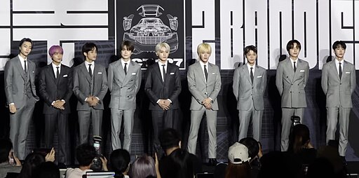 NCT 127 members during the 2 Baddies media showcase event