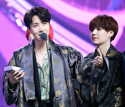 J-Hope attending the 2018 Melon Music Awards in a black suit