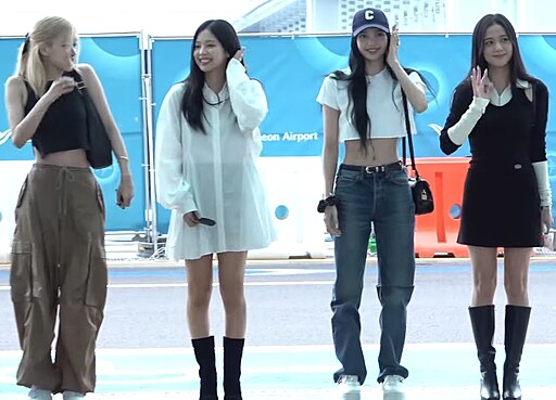 BLACKPINK seen at the airport during their August 2022 departure.