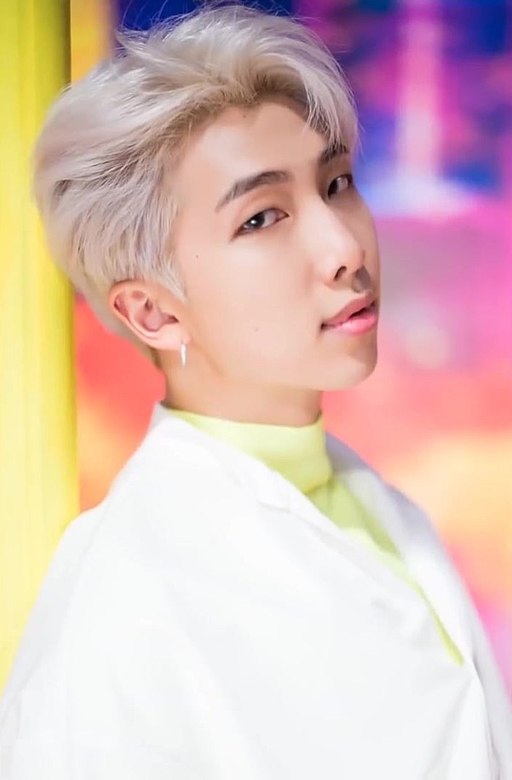 RM of BTS during the behind-the-scenes shoot of “Boy With Luv” MV