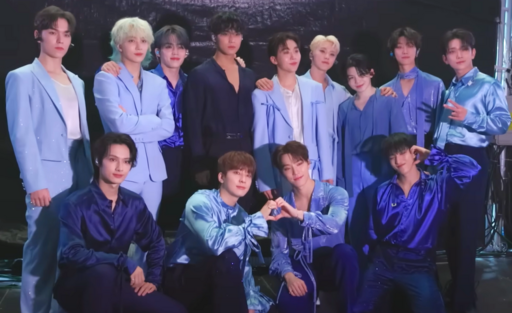 SEVENTEEN performing at Caratland 2024, captivating the crowd with powerful choreography.