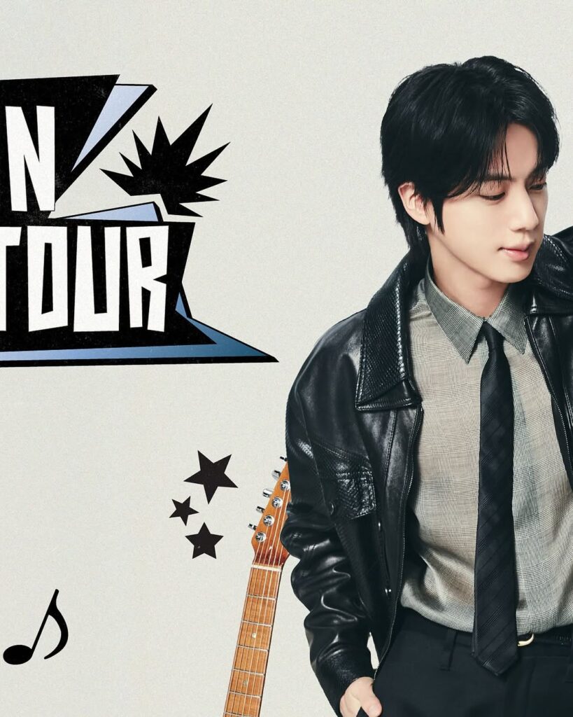 BTS Jin poses confidently ahead of his first solo fanconcert tour ‘RUNSEOKJIN_EP.TOUR’.